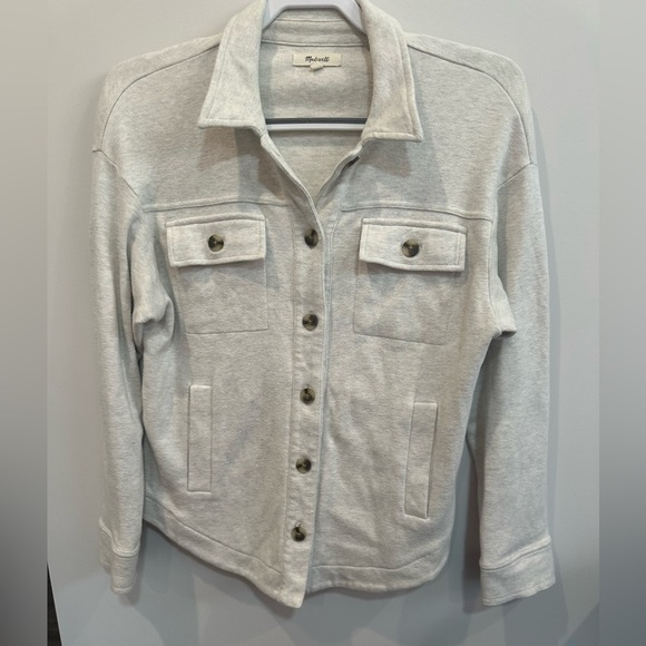 Madewell Light Gray Shacket XS NWOT 100% Cotton - Picture 1 of 7